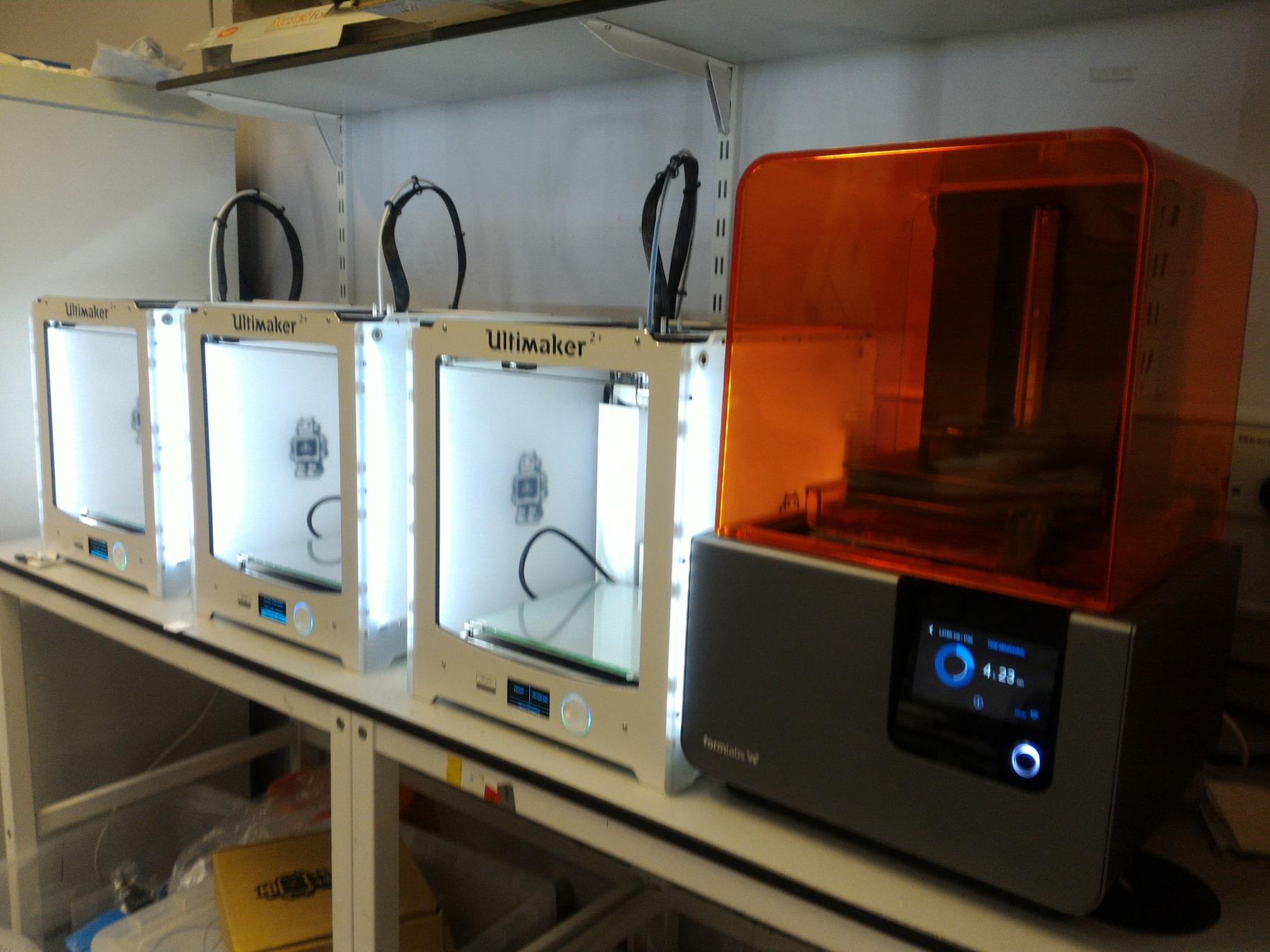 3D printers working hard in the lab's own hackspace